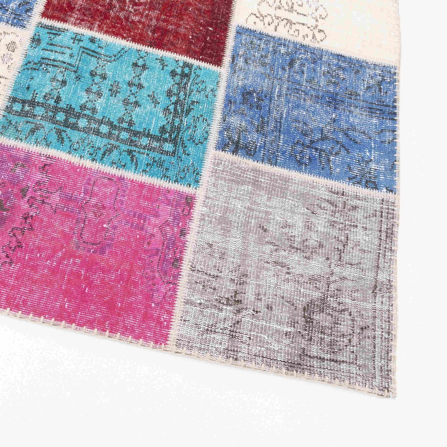 Oriental Rug Patchwork Hand Knotted Wool On Wool 300 x 400 Cm - 9' 11'' x 13' 2'' Multicolor C016 ER34