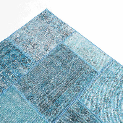 Oriental Rug Patchwork Hand Knotted Wool On Wool 300 x 400 Cm - 9' 11'' x 13' 2'' Blue C010 ER34