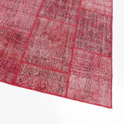 Oriental Rug Patchwork Hand Knotted Wool On Wool 300 x 401 Cm - 9' 11'' x 13' 2'' Red C014 ER34