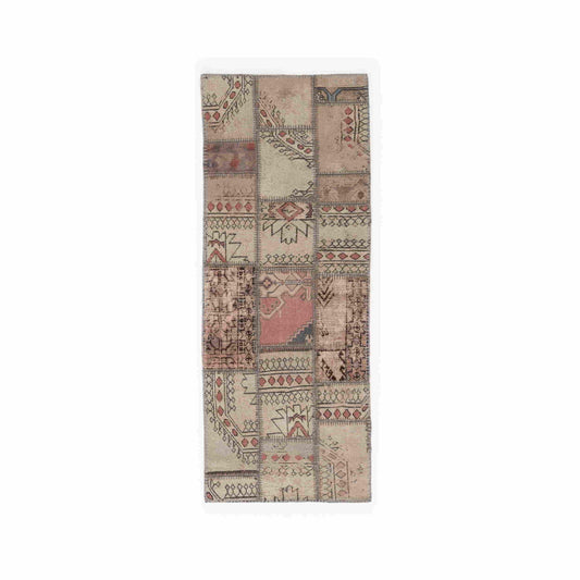 Oriental Rug Patchwork Hand Knotted Wool On Wool 78 x 200 Cm - 2' 7'' x 6' 7'' Multicolor C016 ER01