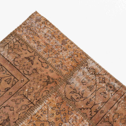 Oriental Rug Patchwork Hand Knotted Wool On Wool 80 x 198 Cm – 2' 8'' x 6' 6'' Orange C011 ER01