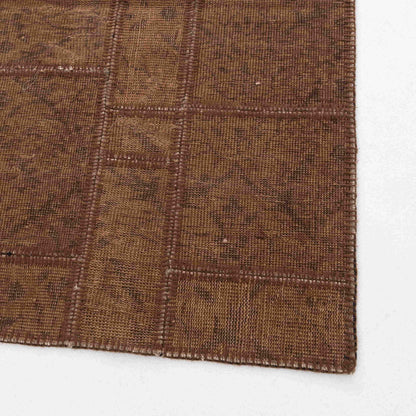 Oriental Rug Patchwork Hand Knotted Wool On Wool 82 x 150 Cm – 2' 9'' x 5' Brown C005 ER01