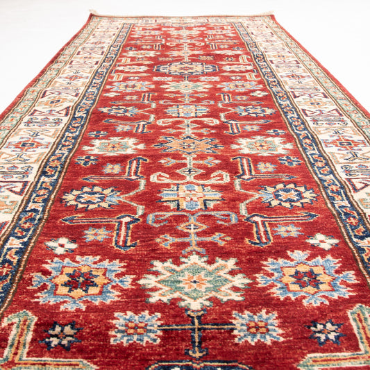 Oriental Rug Shirvan Hand Knotted Wool On Cotton 79 X 307 cm - 2'8'' X 10'1'' Burgundy C021 ER12
