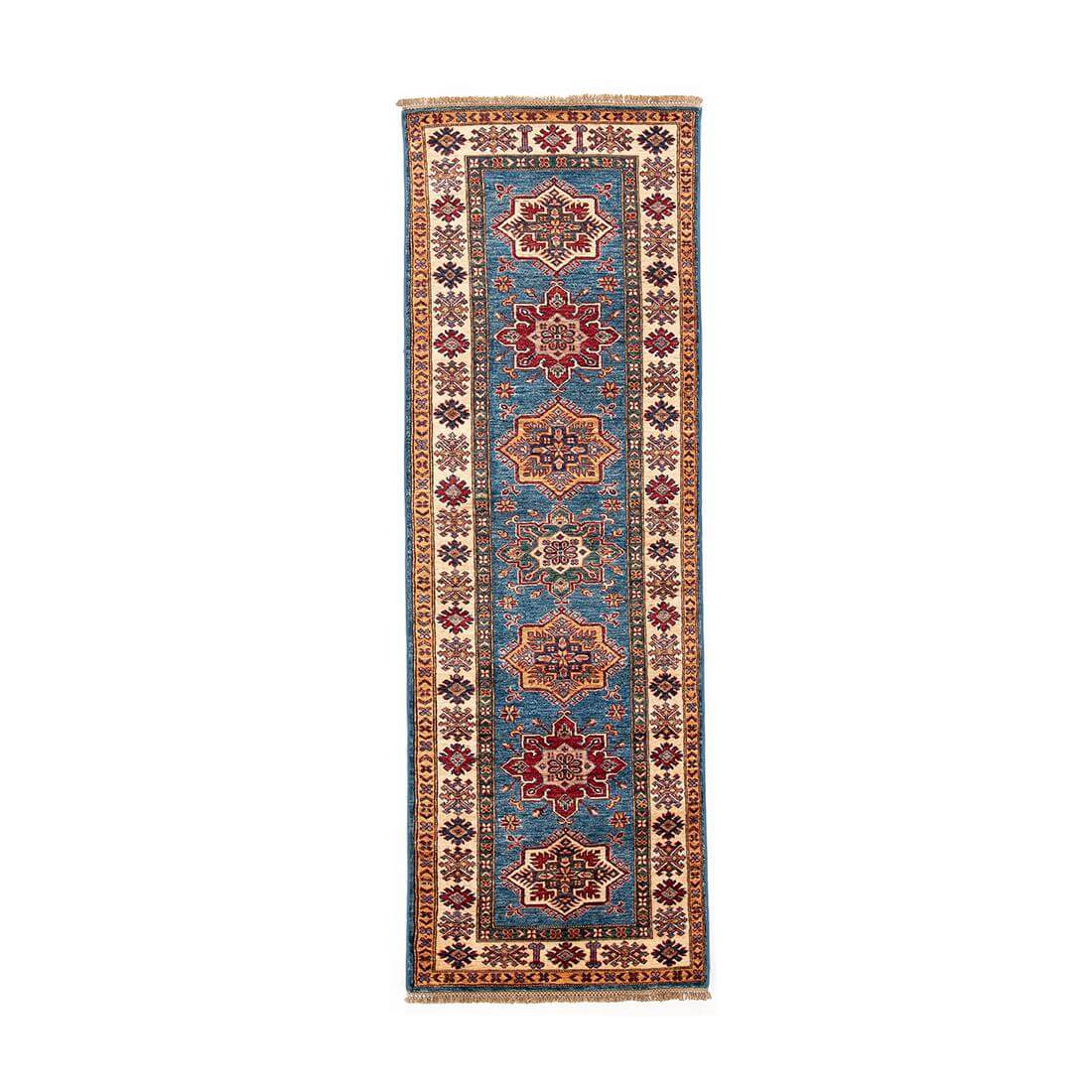 Oriental Rug Shirvan Hand Knotted Wool On Cotton 80 X 241 cm - 2'8'' X 7'11'' Blue C010 ER12