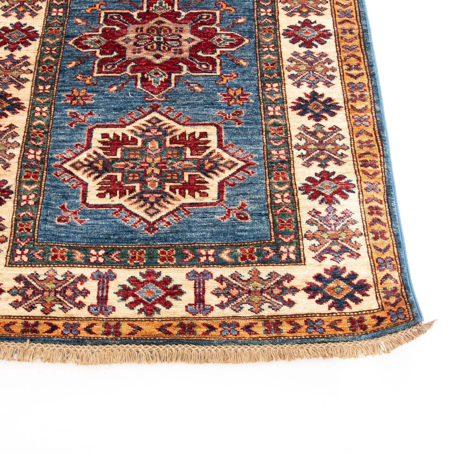 Oriental Rug Shirvan Hand Knotted Wool On Cotton 80 X 241 cm - 2'8'' X 7'11'' Blue C010 ER12