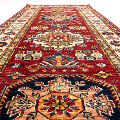 Oriental Rug Shirvan Hand Knotted Wool On Cotton 81 X 269 cm - 2'8'' X 8'10'' Burgundy C021 ER12