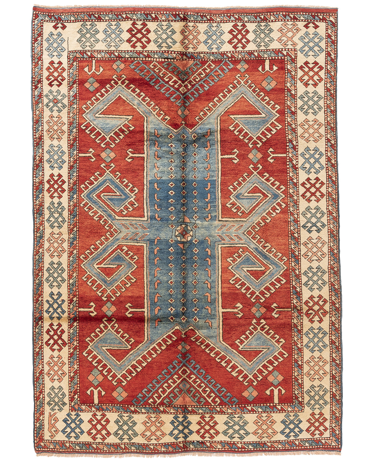 Oriental Rug Shirvan Hand Knotted Wool On Wool 186 X 250 Cm - 6' 2'' X 8' 3'' Red C014 ER12