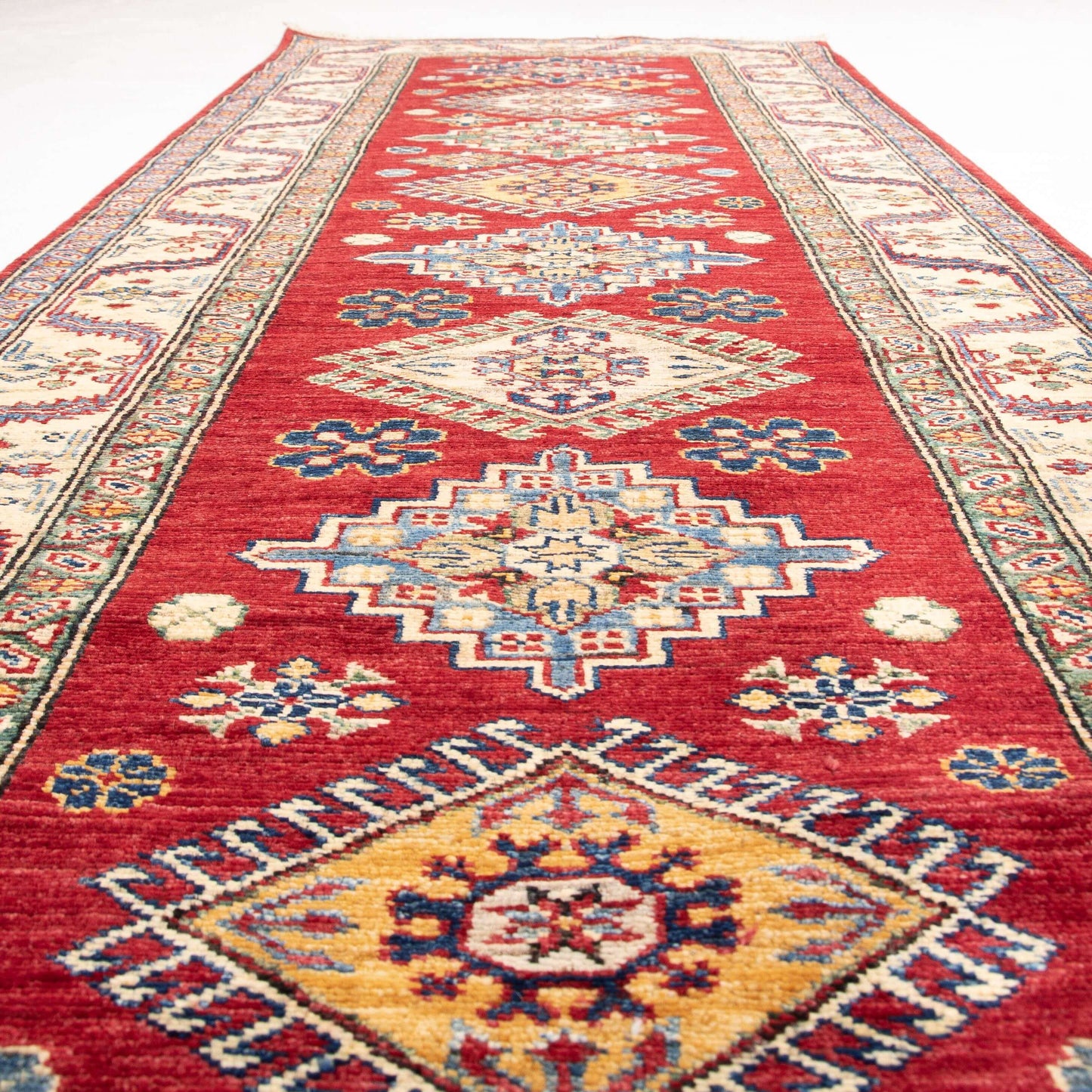 Oriental Rug Shirvan Hand Knotted Wool On Wool 80 X 322 cm - 2'8'' X 10'7'' Red C014 ER12