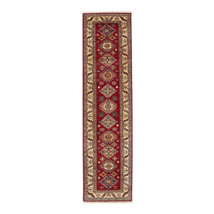 Oriental Rug Shirvan Hand Knotted Wool On Wool 80 X 322 cm - 2'8'' X 10'7'' Red C014 ER12