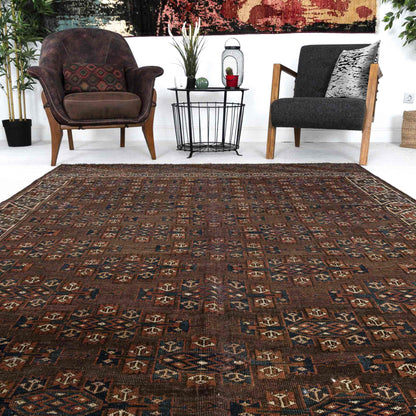 Oriental Rug Turkmen Hand Knotted Wool On Wool 200 X 310 Cm - 6' 7'' X 10' 3'' Brown C005 ER23