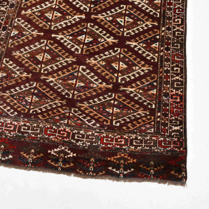 Oriental Rug Turkmen Hand Knotted Wool On Wool 80 X 146 Cm - 2' 8'' X 4' 10'' Brown C005 ER01