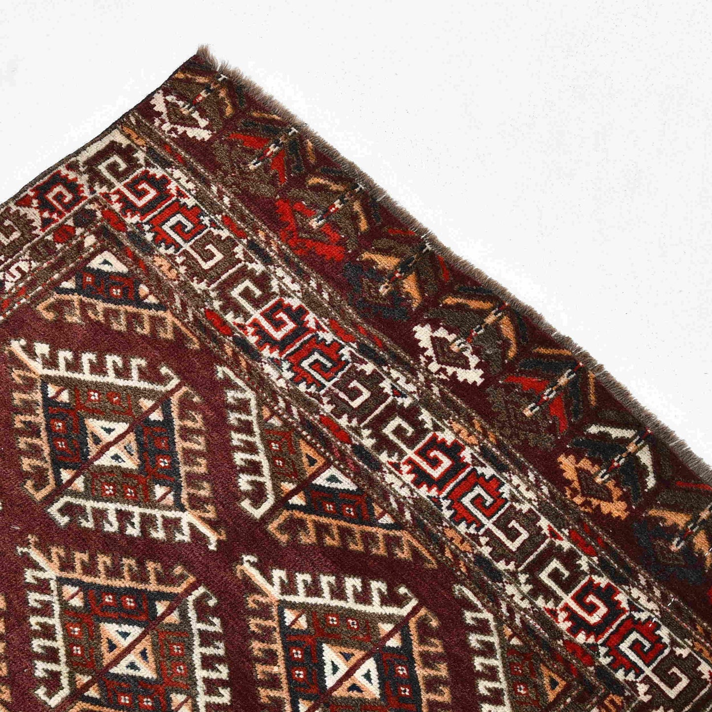 Oriental Rug Turkmen Hand Knotted Wool On Wool 80 X 146 Cm - 2' 8'' X 4' 10'' Brown C005 ER01