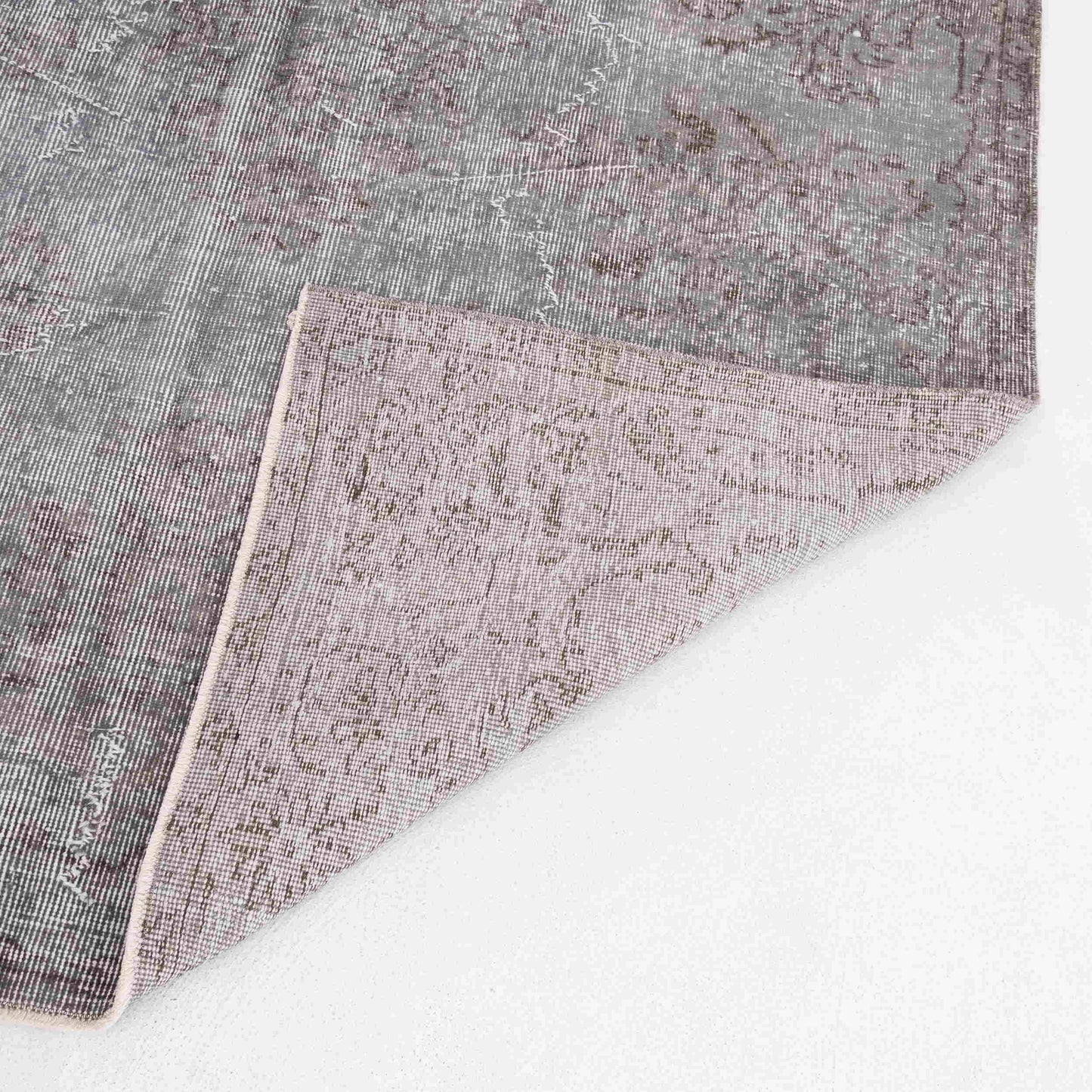 Oriental Rug Vintage Hand Knotted Wool On Cotton 159 x 256 Cm - 5' 3'' x 8' 5'' Grey C008 ER12