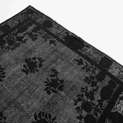 Oriental Rug Vintage Hand Knotted Wool On Cotton 164 x 282 Cm - 5' 5'' x 9' 4'' Black C002 ER12