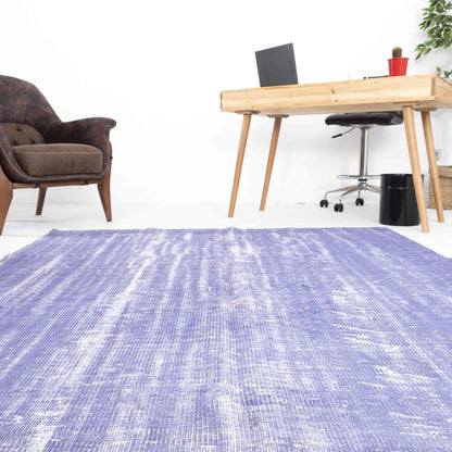 Oriental Rug Vintage Hand Knotted Wool On Cotton 173 x 258 Cm - 5' 9'' x 8' 6'' Lilac C018 ER12
