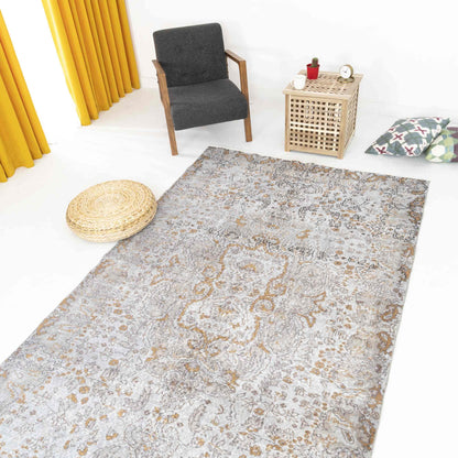 Oriental Rug Vintage Hand Knotted Wool On Cotton 173 x 291 Cm - 5' 9'' x 9' 7'' Grey C008 ER12