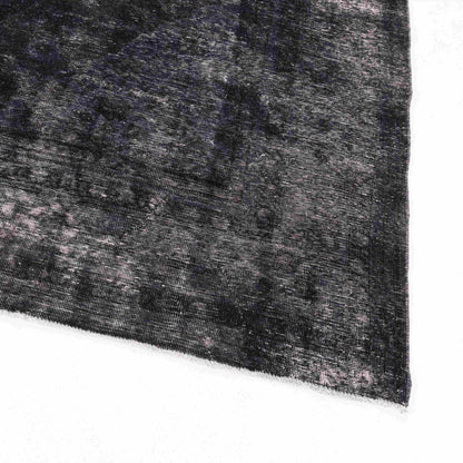 Oriental Rug Vintage Hand Knotted Wool On Cotton 283 x 377 Cm - 9' 4'' x 12' 5'' Black C002 ER34