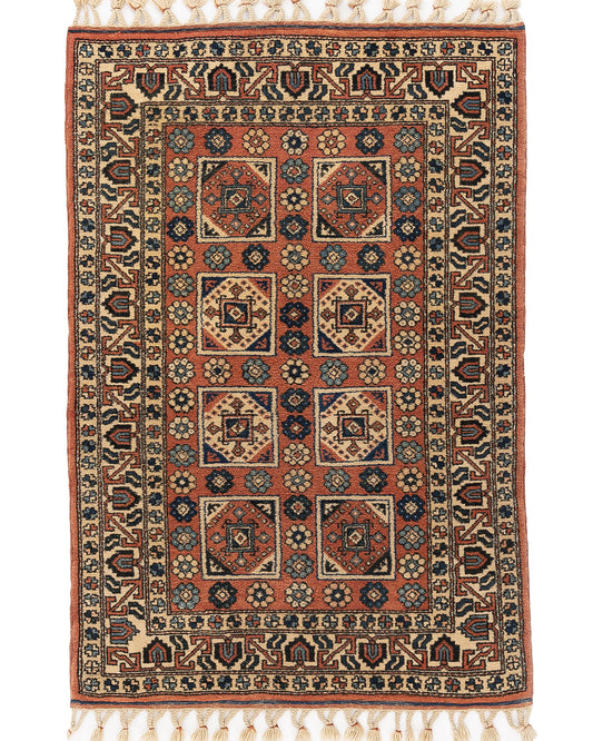 Oriental Rug Yoruk Hand Knotted Wool On Wool 128 X 185 Cm - 4' 3'' X 6' 1'' Orange C011 ER01