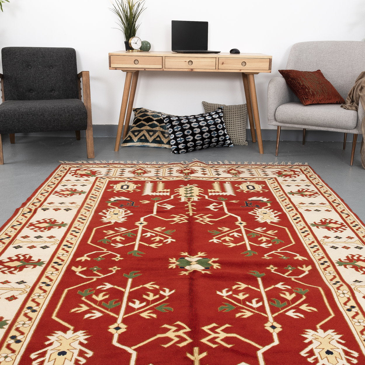 Oriental Rug Yoruk Hand Knotted Wool On Wool 177 X 288 Cm - 5' 10'' X 9' 6'' Red C014 ER12