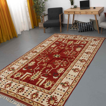 Oriental Rug Yoruk Hand Knotted Wool On Wool 177 X 288 Cm - 5' 10'' X 9' 6'' Red C014 ER12