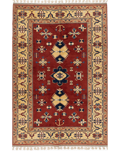 Oriental Rug Yoruk Hand Knotted Wool On Wool 220 X 320 Cm - 7' 3'' X 10' 6'' Red C014 ER23