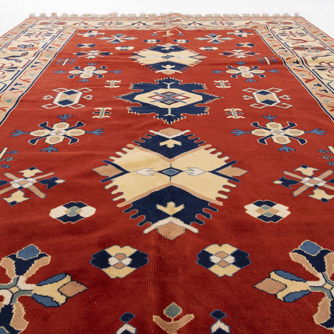 Oriental Rug Yoruk Hand Knotted Wool On Wool 220 X 320 Cm - 7' 3'' X 10' 6'' Red C014 ER23