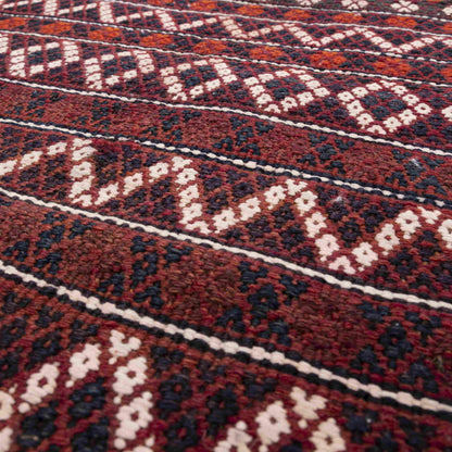 Oriental Turkish Runner Kilim Handmade Wool On Wool Bahtiyari 82 X 176 Cm - 2' 9'' X 5' 10'' Burgundy C021