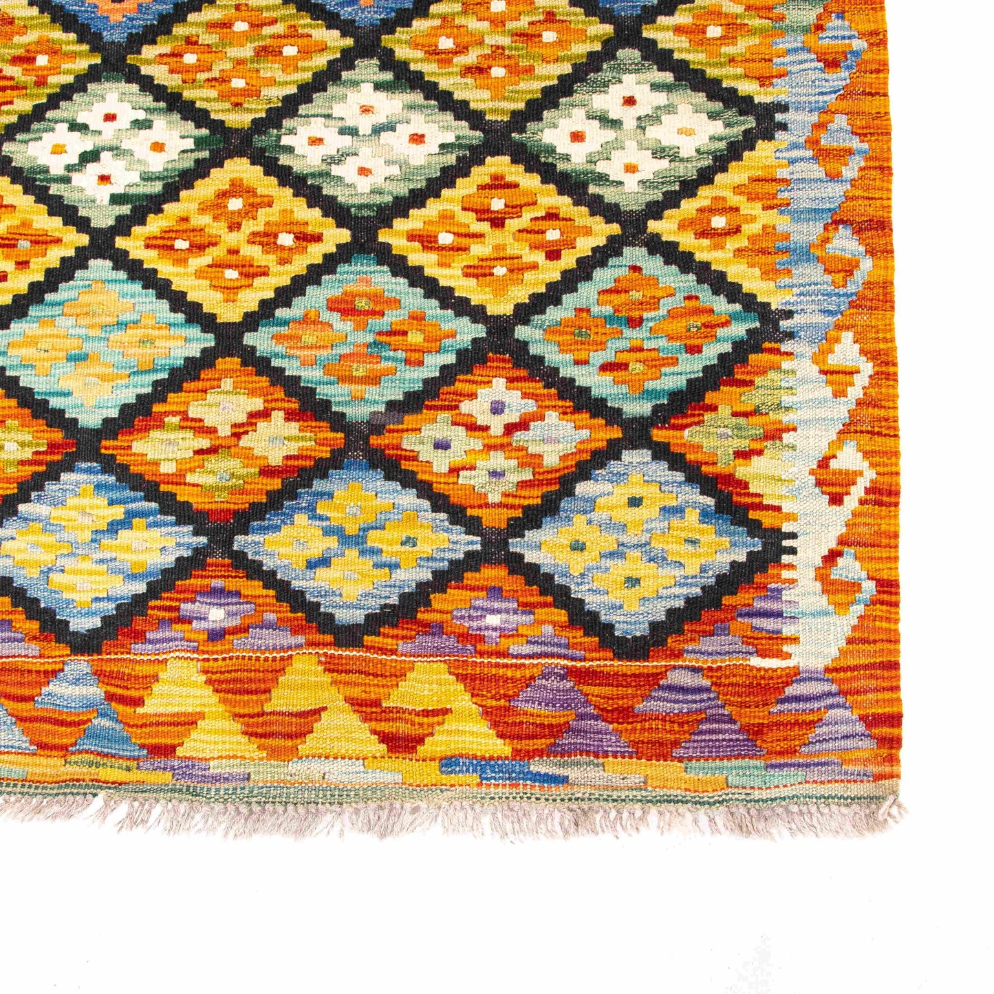 Oriental Turkish Runner Kilim Handmade Wool On Wool Kayseri 78 X 387 Cm - 2' 7'' X 12' 9'' Orange C011