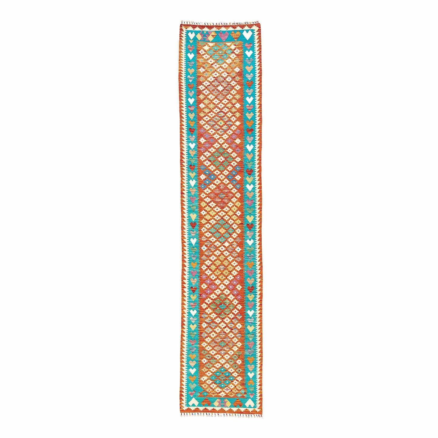 Oriental Turkish Runner Kilim Handmade Wool On Wool Kayseri 79 X 384 Cm - 2' 8'' X 12' 8'' Multicolor C016