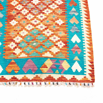 Oriental Turkish Runner Kilim Handmade Wool On Wool Kayseri 79 X 384 Cm - 2' 8'' X 12' 8'' Multicolor C016