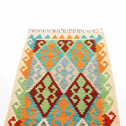 Oriental Turkish Runner Kilim Handmade Wool On Wool Kayseri 80 X 395 Cm - 2' 8'' X 13' Multicolor C016