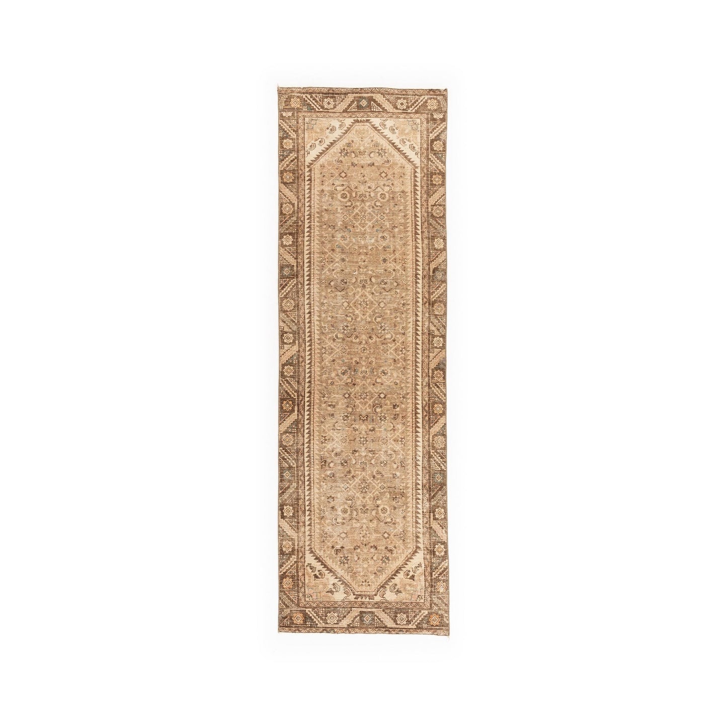 Oriental Turkish Runner Rug Handmade Wool On Cotton Anatolian 87 X 282 Cm - 2' 11'' X 9' 4''