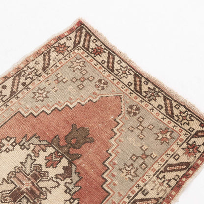 Oriental Turkish Runner Rug Handmade Wool On Cotton Anatolian 92 X 257 Cm - 3' 1'' X 8' 6'' Pink C004