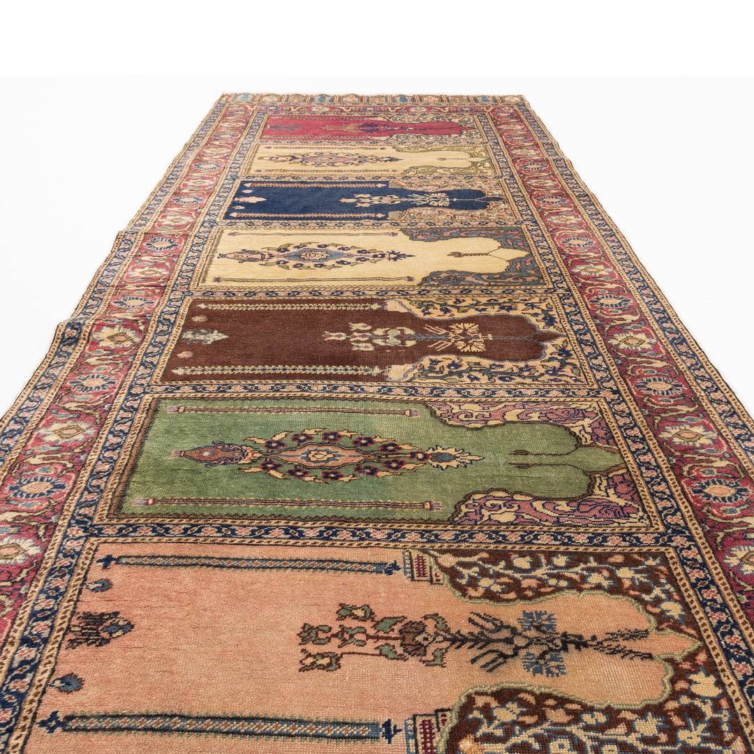 Oriental Turkish Runner Rug Handmade Wool On Cotton Kayseri 101 X 284 Cm - 3' 4'' X 9' 4'' Multicolor C016