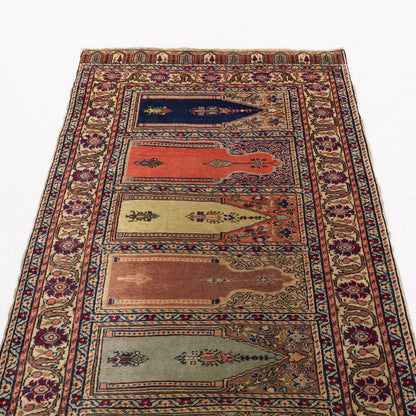 Oriental Turkish Runner Rug Handmade Wool On Cotton Kayseri 101 X 284 Cm - 3' 4'' X 9' 4'' Multicolor C016