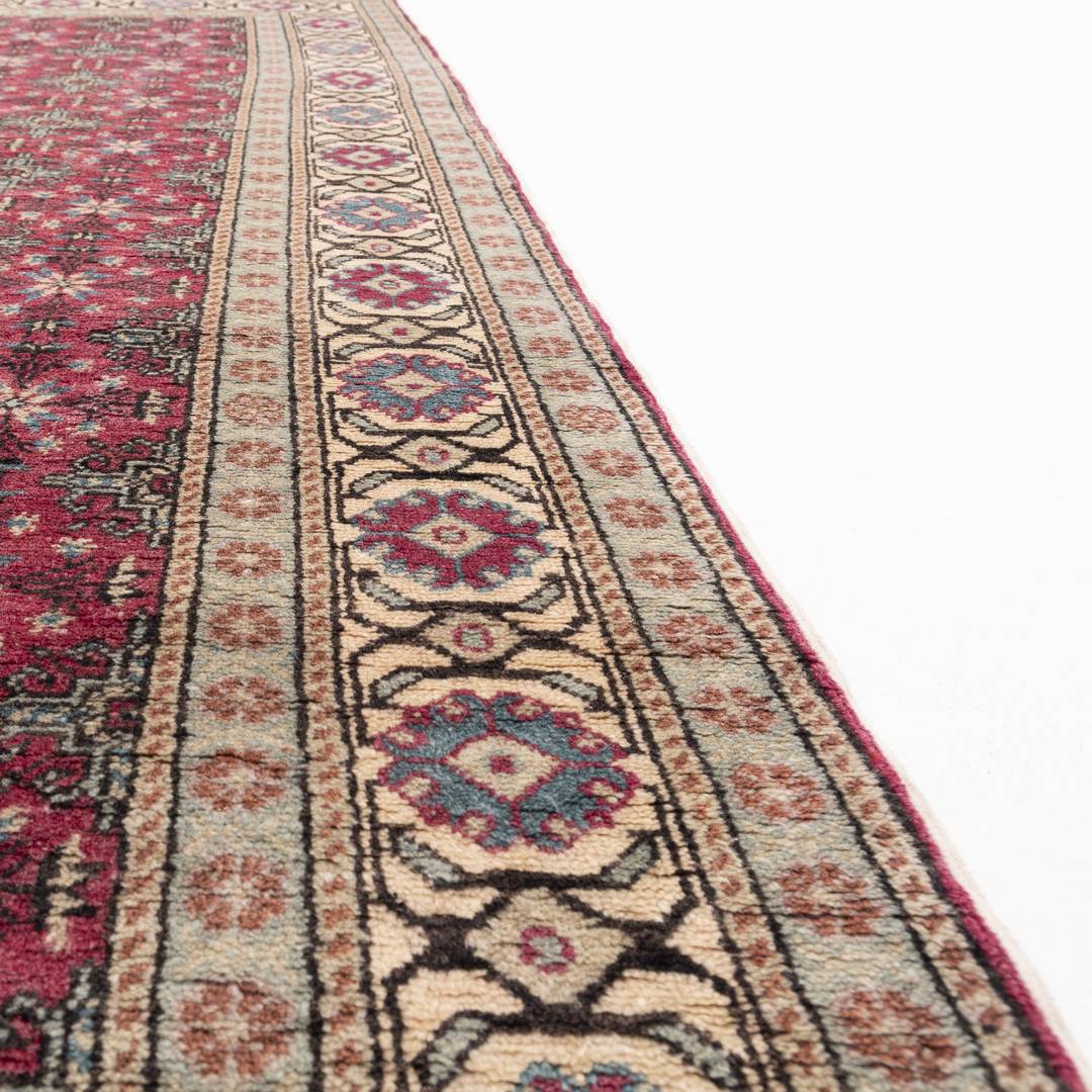 Oriental Turkish Runner Rug Handmade Wool On Cotton Kayseri 105 X 230 Cm - 3' 6'' X 7' 7'' Fuchsia C020