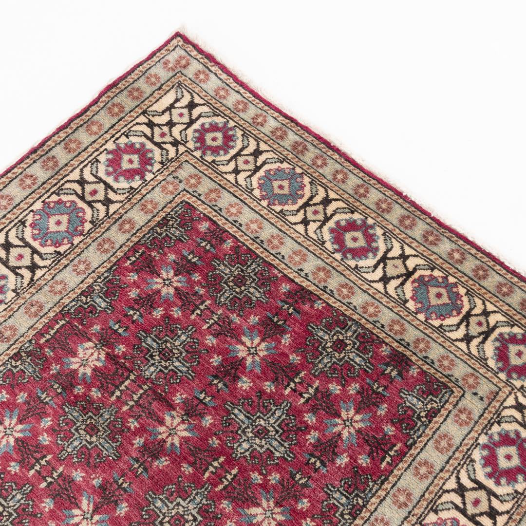 Oriental Turkish Runner Rug Handmade Wool On Cotton Kayseri 105 X 230 Cm - 3' 6'' X 7' 7'' Fuchsia C020