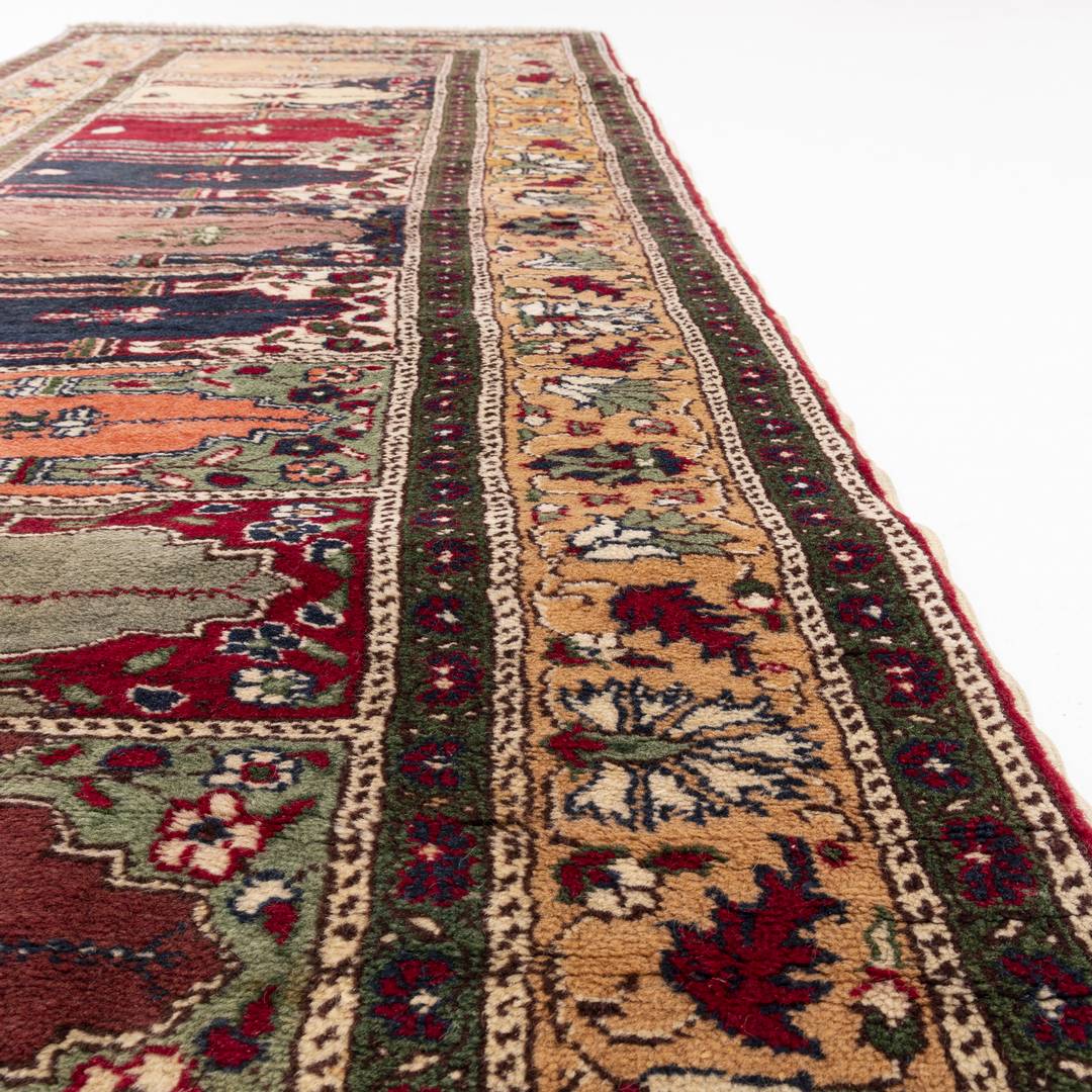 Oriental Turkish Runner Rug Handmade Wool On Cotton Kayseri 88 X 205 Cm - 2' 11'' X 6' 9'' Multicolor C016