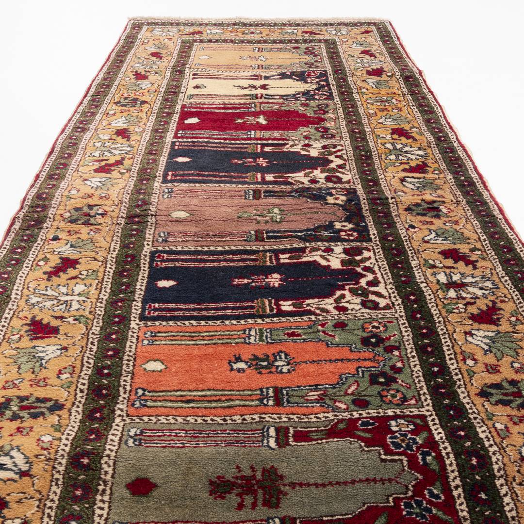 Oriental Turkish Runner Rug Handmade Wool On Cotton Kayseri 88 X 205 Cm - 2' 11'' X 6' 9'' Multicolor C016