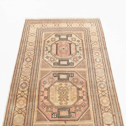 Oriental Turkish Runner Rug Handmade Wool On Cotton Kayseri 92 X 187 Cm - 3' 1'' X 6' 2'' Sand C007