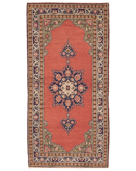 Oriental Turkish Runner Rug Handmade Wool On Cotton Kayseri 92 X 188 Cm - 3' 1'' X 6' 3'' Red C014