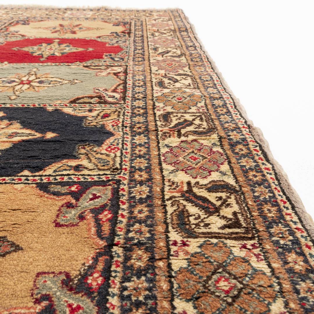 Oriental Turkish Runner Rug Handmade Wool On Cotton Kayseri 94 X 200 Cm - 3' 2'' X 6' 7'' Stone C009