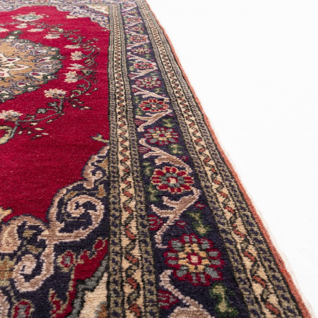 Oriental Turkish Runner Rug Handmade Wool On Cotton Kayseri 97 X 187 Cm - 3' 3'' X 6' 2'' Red C014