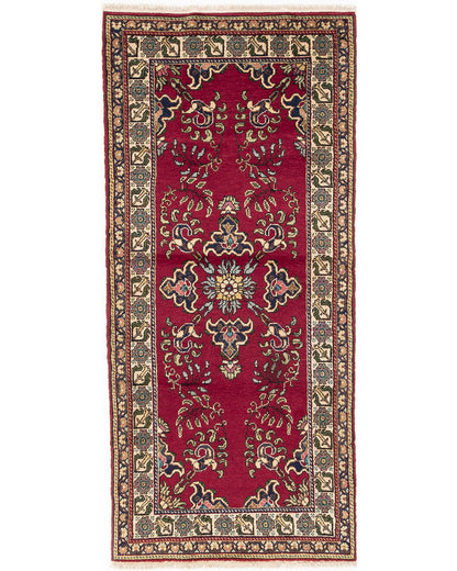 Oriental Turkish Runner Rug Handmade Wool On Cotton Kayseri 97 X 193 Cm - 3' 3'' X 6' 4'' Fuchsia C020