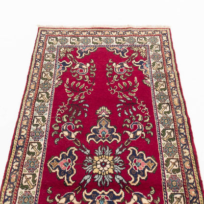 Oriental Turkish Runner Rug Handmade Wool On Cotton Kayseri 97 X 193 Cm - 3' 3'' X 6' 4'' Fuchsia C020