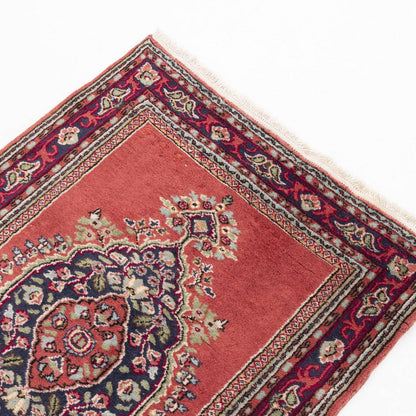 Oriental Turkish Runner Rug Handmade Wool On Cotton Ladik 91 X 343 Cm - 3' X 11' 4'' Red C014