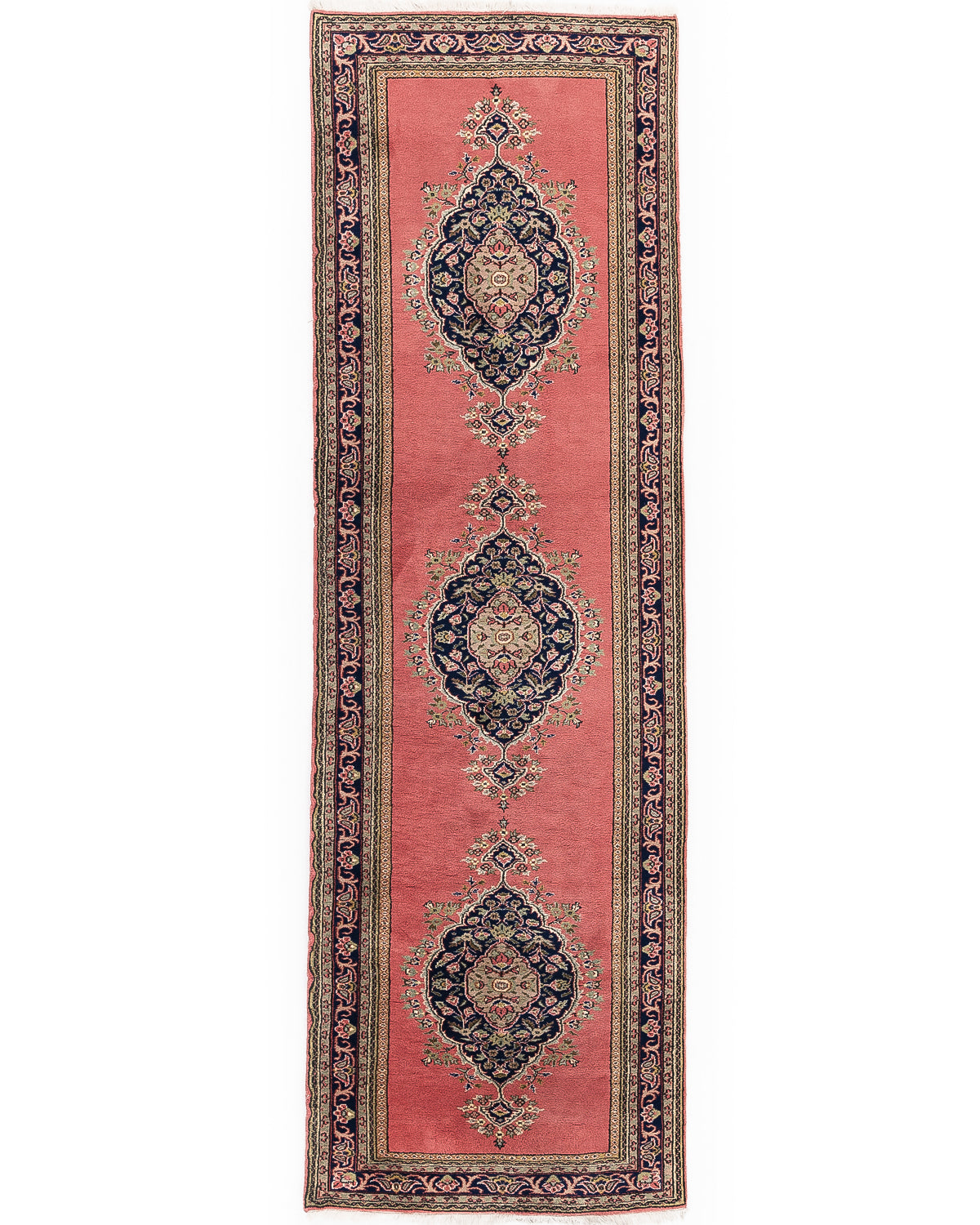 Oriental Turkish Runner Rug Handmade Wool On Cotton Ladik 92 X 298 Cm - 3' 1'' X 9' 10'' Pink C004