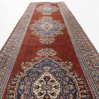 Oriental Turkish Runner Rug Handmade Wool On Cotton Ladik 95 X 342 Cm - 3' 2'' X 11' 3'' Red C014