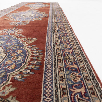 Oriental Turkish Runner Rug Handmade Wool On Cotton Ladik 95 X 342 Cm - 3' 2'' X 11' 3'' Red C014