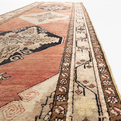 Oriental Turkish Runner Rug Handmade Wool On Wool Anatolia 105 X 333 Cm - 3' 6'' X 11' Red C014